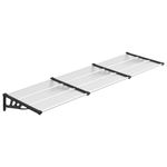 Door Canopy Porch Canopy Awning Black and Transparent Polycarbonate  vidaXL