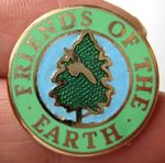 FRIENDS OF THE EARTH VINTAGE quality metal & enamel members pin BADGE