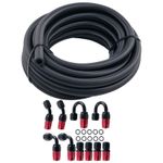 AN6 -6AN AN-6 Fitting Stainless Steel Nylon Braided Oil Fuel Hose Line 16FT Kit