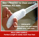 40cm LONG HANDLE - NEW  product to clean and dry between ALL toes   Useful !