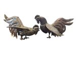 Pair of 925 Sterling Silver Fighting Gamecocks Roosters