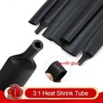 Black Heat Shrink Tubing 2:1 and 3:1 Adhesive Glue Lined Heatshrink Cable Tube