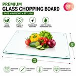 Glass Worktop Saver Clear 40CM x 30CM LARGE Kitchen Glass Chopping Board UK