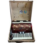 Barcarole Magister Accordion Red Vintage Musical Instrument with Case