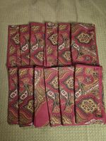 Set of 12 Williams Sonoma Napkins Harvest Paisley 19" Maroon Red Blue Gold NWOT 