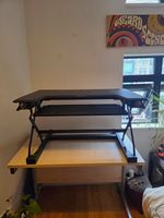 Full Office/Home Desk With Positiv Black Fabric Office Chair