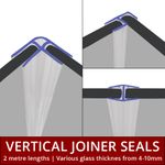 Vertical Shower Bath Screen Joiner Seal | 2 Metres Long | 4-12mm Glass | L Shape