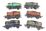 Rake Of 6 Mixed OO Gauge Esso BP Shell Tanker Wagon Petrol Rolling Stock Unboxed