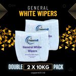 DOUBLE PACK - 2 x 10kg General White All-Purpose Cleaning Rags Wiping Cloths