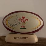 Sam Warburton Signed Gilbert Rugby Ball Size 4 With Wooden Stand.