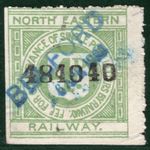GB NER RAILWAY Letter Stamp 4d (1921) *BELFORD* Northumberland RARE Used BRW87