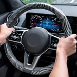 36–38cm Universal Non-Slip D-Shaped Car Steering Wheel Cover