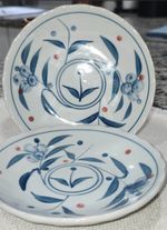 Vintage Japanese Arita Porcelain Kozara Side Plate Blue & White Foliate Patter 2