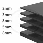 Black Acrylics Perspexs Plastic Sheet Cut to Size Panel Thickess 2mm - 30mm