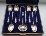 Antique, 1911,Silver Apostle spoons, Sugar Nips&Sifter -W Devenport,B'ham -59.2g