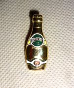 PERRIER WATER ~ Advertising ~ Bottle Shaped ~ ENAMEL PIN BADGE