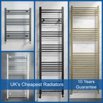 Bathroom Flat Heated Towel Rail Radiator Chrome Black Brass Anthracite White