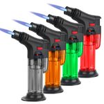 4 Pack Kitchen Blow Torch Butane Torch Lighter et Flame Refillable Portable Buta