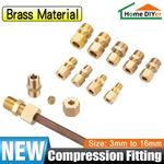 Brass Pipe Fitting 3 - 16mm OD x 1/8" - 3/4" Male Brass Compression Tube Fitting