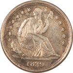 1839-O SEATED LIBERTY HALF DIME - HIGH GRADE EXAMPLE BUT SURFACE ISSUES