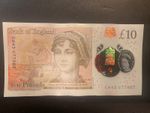 Rare £10 note, unique serial number 077-007
