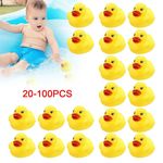 20-100x Yellow Rubber Ducks Squeaky Bath Toys Water Play Toddler Ducks Toys