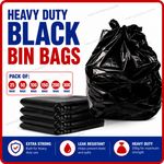 Black Bin Bags Refuse Sacks Bin Liners Extra Strong Waste Rubbish Bags UK