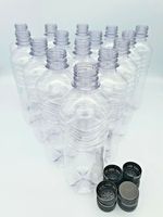 Clear Plastic 500ml Rib PET Screw Cap Drinks Bottles Cordial Home 10~100 Pack