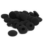 24 x Black Foam Ear Pads Sponge 15-18mm Wide For Earphones & Headphones