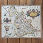 100% ORIGINAL LARGE LANCASHIRE MAP BY SAXTON  HAND COLOUR 