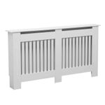 NEW! Large White Wooden Slatted Grill Radiator Cover MDF Cabinet