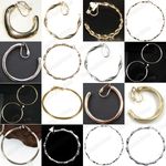 CLIP ON HOOP EARRINGS gold/silver fashion 3cm 4cm 5cm 6cm HOOPS metal NON-PIERCE