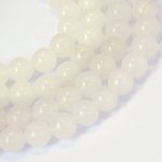 White Jade Gemstone Round Beads - Natural Crystals - 6mm Diameter - 1 Strand