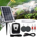2 Air Stone Aerator Solar Power Oxygenator Water Oxygen Pump Pond Pool Air Pumps