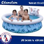 Paddling  Pool Children Inflatable +Spray Family Paddling Pool 205 x 47cm