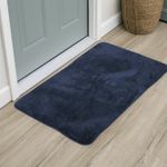 Large Navy Blue Bath Mat 60x90cm Non-Slip Microfibre Soft Absorbent Bathroom Rug