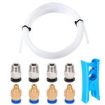 1m PTFE Teflon Tube with Cutter & 8 Pneumatic Connectors