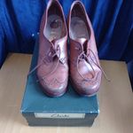Vintage Clarks Country Club Shoes Hardwick Made In England, Size 4 in box c1940s