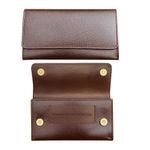 Genuine Soft Leather Tobacco Pouch Brown Rolling Smoking Storage Case Holder