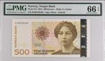 Norway 500 Kroner 2012 P#51f UNC PMG 66 EPQ