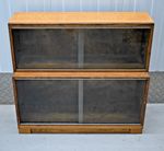Vintage Oak Barrister Bookcase 2 Tier Modular Stacking Unit Minty Style