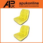 2x High Back Seats Yellow for John Deere Gator Ride on Mower Lawn Garden Tractor