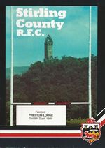 Stirling County RFC v Preston Lodge RFC Scottish Friendly 9th Sept 1989
