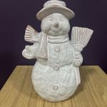 VTG 90s Art Pottery Snowman  Part Glazed  24cm Made in Finland New Other