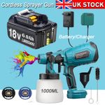 For Makita 18V Battery Spray Gun Paint Sprayer Wall Fence Electric Gun Cordless