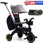 Premium Foldable Toddler Tricycle with Hanging Bag and Armrest Lightweight Gift