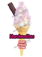 Ice cream van sticker Marshmallow Flake single Cone whippy trailer decals
