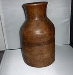 VINTAGE RUSTIC WOODEN WATER MILK CONTAINER HARDWOOD JAR URN POT INDIAN ? VASE