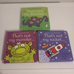 That's Not My . . Dinosaur/Monster/Rocket Set Of 3 Sensory Board Books.