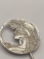 FABULOUS ART NOUVEAU SILVER HAT PIN ( B15)